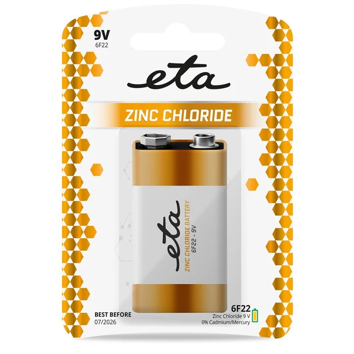 Baterie zinkochloridová ETA 6F22
