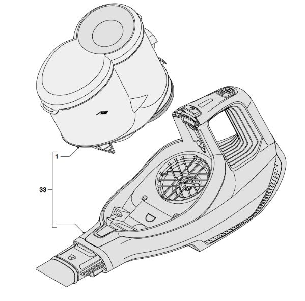 Rukojeť pro vysavač Philips - POUZE RUKOJEŤ BEZ NÁDOBY