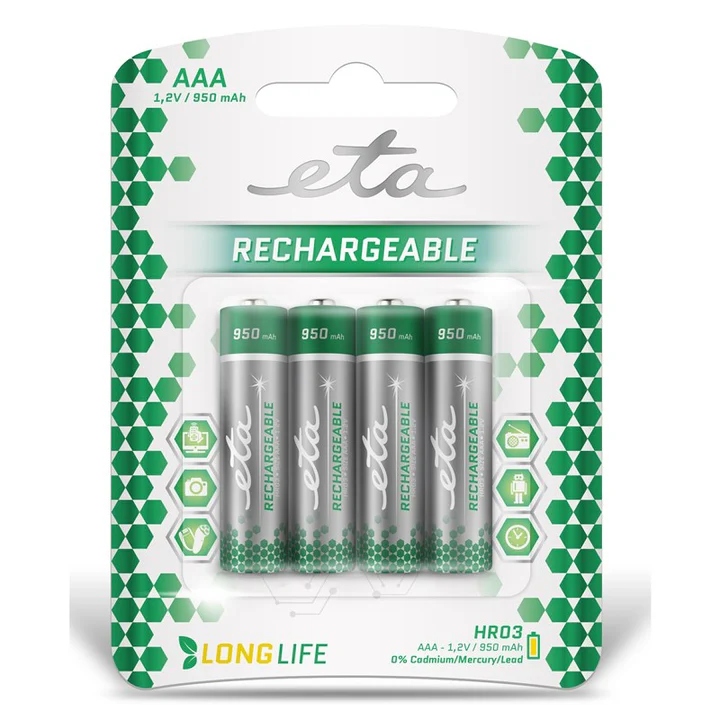 Baterie nabíjecí ETA AAA